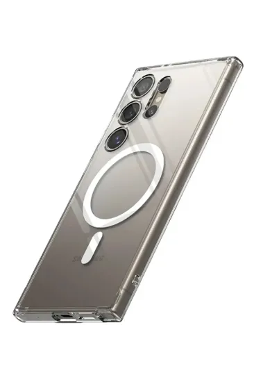 Newface Samsung Galaxy S24 Ultra Kılıf Magneticsafe Şeffaf Silikon - Şeffaf resmi