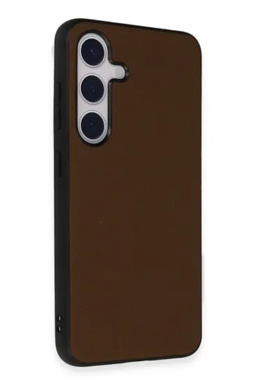 Newface Samsung Galaxy S24 Kılıf Taft Kapak - Kahverengi resmi