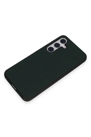 Newface Samsung Galaxy S24 Kılıf Taft Kapak - Koyu Yeşil resmi