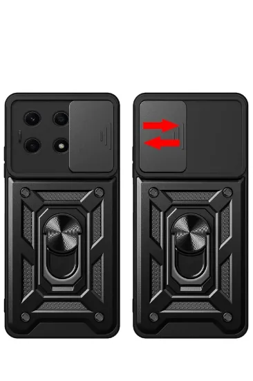 Newface İnfinix Note 30 Kılıf Pars Lens Yüzüklü Silikon - Yeşil resmi