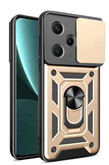 Newface Xiaomi Redmi Note 13 Pro Plus Kılıf Pars Lens Yüzüklü Silikon - Gold resmi
