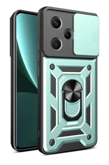 Newface Xiaomi Redmi Note 13 Pro Plus Kılıf Pars Lens Yüzüklü Silikon - Yeşil resmi
