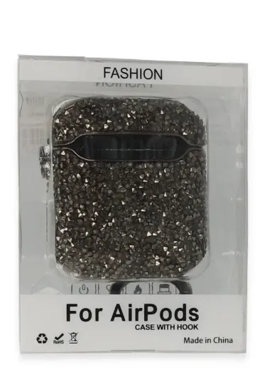 Newface Airpods 2 (2.nesil) Mira Taşlı Kılıf - Siyah resmi