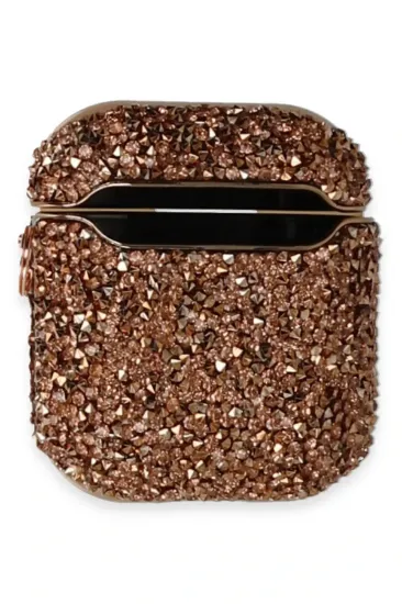 Newface Airpods 2 (2.nesil) Mira Taşlı Kılıf - Rose Gold resmi