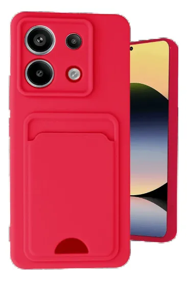 Newface Xiaomi Redmi Note 13 Pro 5G Kılıf Kelvin Kartvizitli Silikon - Kırmızı resmi