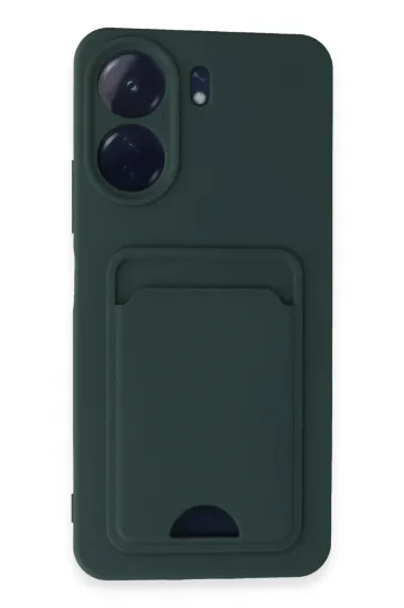 Newface Xiaomi Redmi 13C Kılıf Kelvin Kartvizitli Silikon - Koyu Yeşil resmi