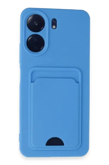 Newface Xiaomi Redmi 13C Kılıf Kelvin Kartvizitli Silikon - Mavi resmi