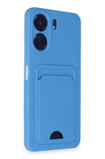 Newface Xiaomi Redmi 13C Kılıf Kelvin Kartvizitli Silikon - Mavi resmi