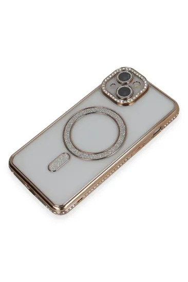 Newface iPhone 13 Kılıf Joke Simli Magneticsafe Kılıf - Gold resmi