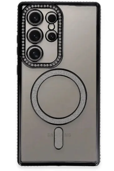 Newface Samsung Galaxy S24 Ultra Kılıf Joke Simli Magneticsafe Kılıf - Siyah resmi
