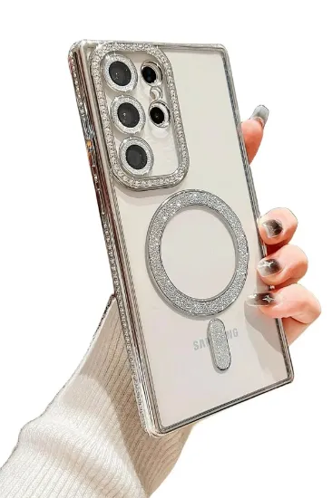 Newface Samsung Galaxy S24 Ultra Kılıf Joke Simli Magneticsafe Kılıf - Siyah resmi