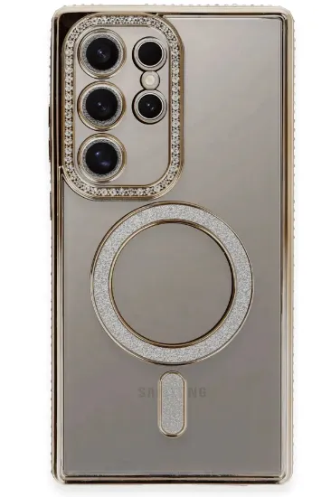 Newface Samsung Galaxy S24 Ultra Kılıf Joke Simli Magneticsafe Kılıf - Gold resmi