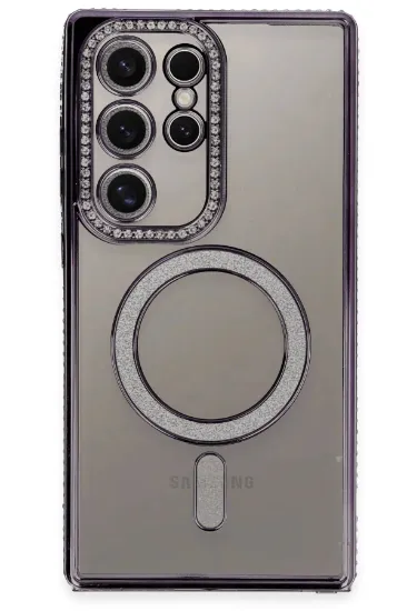 Newface Samsung Galaxy S24 Ultra Kılıf Joke Simli Magneticsafe Kılıf - Derin Mor resmi
