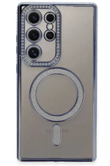 Newface Samsung Galaxy S24 Ultra Kılıf Joke Simli Magneticsafe Kılıf - Mavi resmi