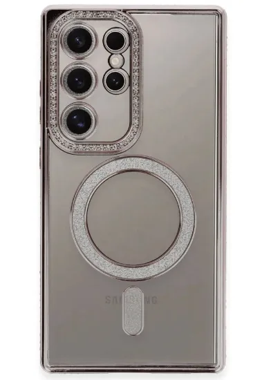 Newface Samsung Galaxy S24 Ultra Kılıf Joke Simli Magneticsafe Kılıf - Pembe resmi