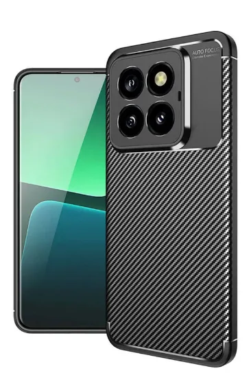 Newface Xiaomi Mi 14T Pro Kılıf Auto Focus Karbon Kapak - Siyah resmi