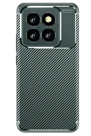 Newface Xiaomi Mi 14T Pro Kılıf Auto Focus Karbon Kapak - Koyu Yeşil resmi