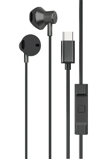 Newface LS-730 1.2M iPhone 15 Serisi ile Uyumlu Type-C Kablolu Kulaklık - Siyah resmi