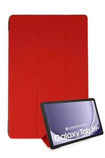 Newface Samsung Galaxy Tab A9 Plus Kılıf Tablet Smart Kılıf - Kırmızı resmi