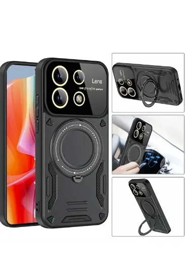 Newface Xiaomi Redmi Note 13 Pro 5G Kılıf Joy Lens Standlı Kapak - Lacivert resmi