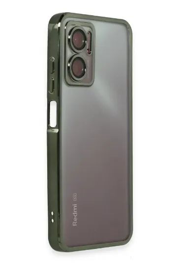 Newface Xiaomi Redmi Note 11E Kılıf Razer Lensli Silikon - Yeşil resmi