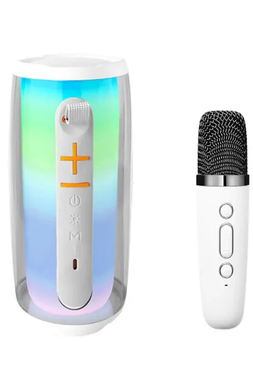Newface Pluse 6 Mikrofonlu RGB Kablosuz Hoparlör - Beyaz resmi