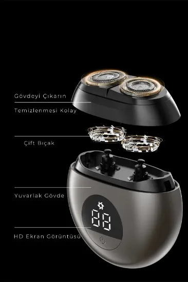 Newface CB-S1 Dijital Şarj Göstergeli Tıraş Makinesi - Gri resmi
