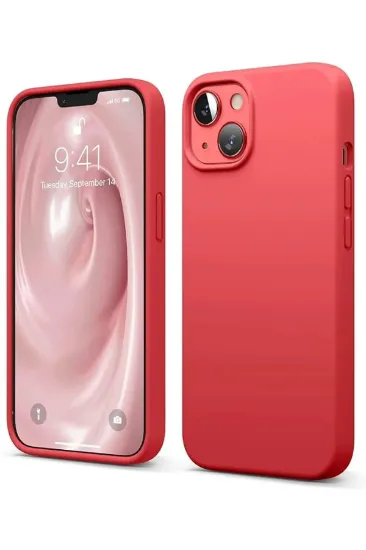 Newface iPhone 14 Kılıf First Silikon - Kırmızı resmi