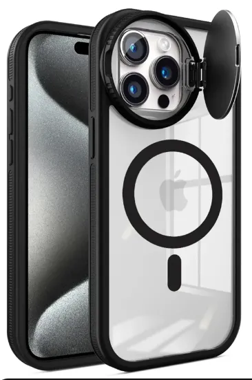 Newface iPhone 14 Pro Max Kılıf Teleskop Lens Magsafe Silikon Kapak - Siyah resmi