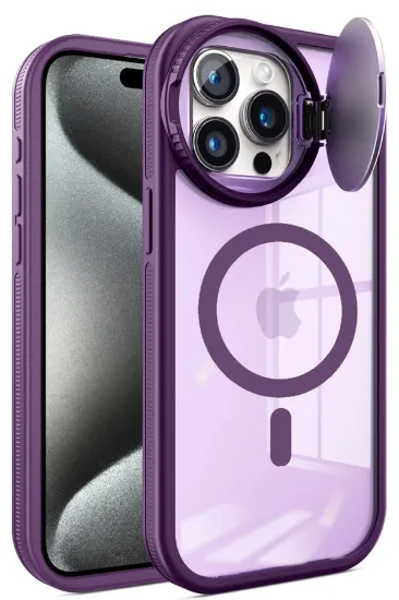 Newface iPhone 14 Pro Max Kılıf Teleskop Lens Magsafe Silikon Kapak - Derin Mor resmi