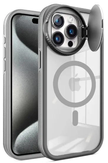Newface iPhone 14 Pro Max Kılıf Teleskop Lens Magsafe Silikon Kapak - Titan Gri resmi