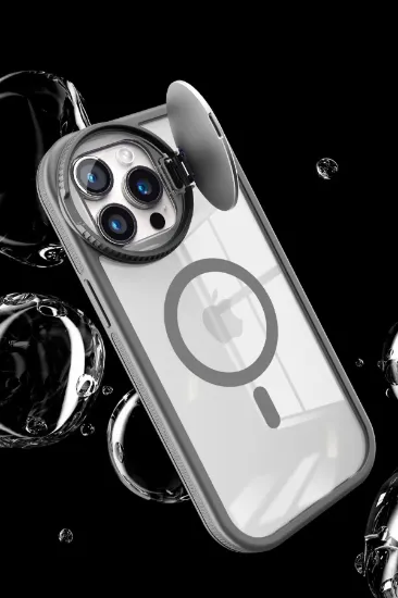 Newface iPhone 15 Pro Max Kılıf Teleskop Lens Magsafe Silikon Kapak - Koyu Yeşil resmi
