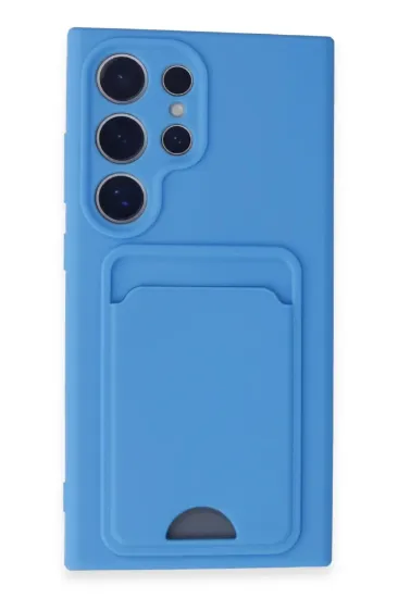 Newface Samsung Galaxy S24 Ultra Kılıf Kelvin Kartvizitli Silikon - Mavi resmi