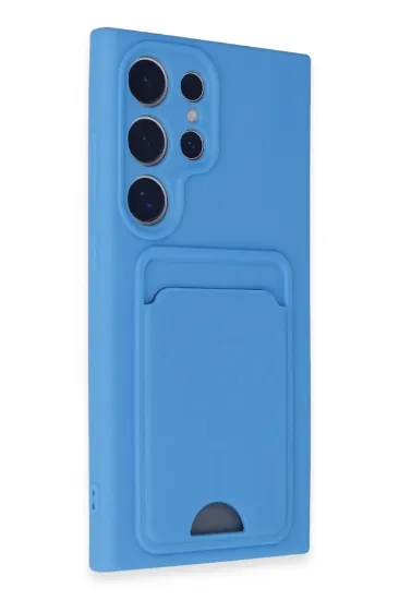 Newface Samsung Galaxy S24 Ultra Kılıf Kelvin Kartvizitli Silikon - Mavi resmi