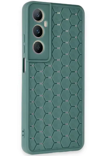 Newface Realme C65 Kılıf Petek Silikon Kapak - Koyu Yeşil resmi