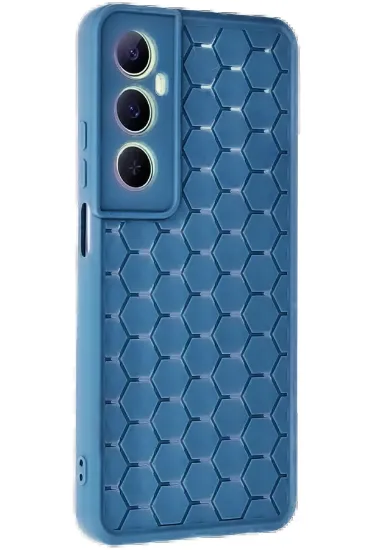 Newface Realme C65 Kılıf Petek Silikon Kapak - Mavi resmi