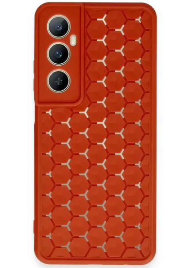 Newface Realme C65 Kılıf Petek Silikon Kapak - Kırmızı resmi
