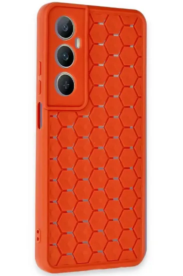 Newface Realme C65 Kılıf Petek Silikon Kapak - Kırmızı resmi
