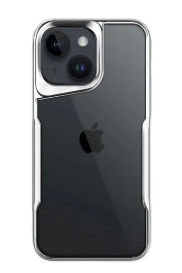 Newface iPhone 15 Kılıf Boyi Silikon Kapak - Gümüş resmi