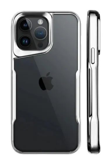 Newface iPhone 15 Pro Kılıf Boyi Silikon Kapak - Gümüş resmi