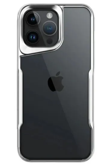 Newface iPhone 15 Pro Max Kılıf Boyi Silikon Kapak - Gümüş resmi