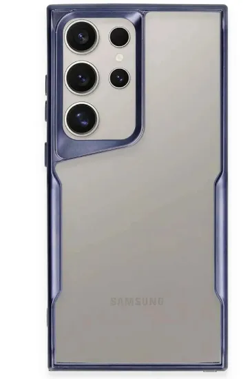 Newface Samsung Galaxy S24 Ultra Kılıf Boyi Silikon Kapak - Lacivert resmi