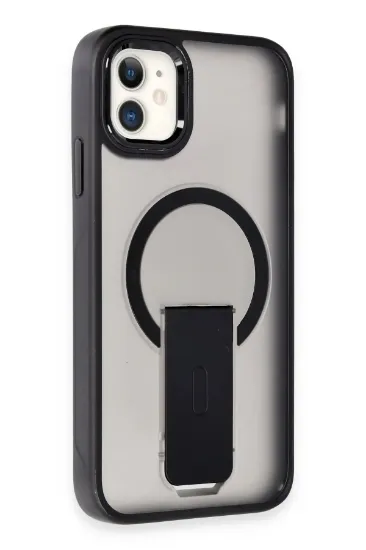 Newface iPhone 11 Tork Magsafe Standlı Kapak - Siyah resmi