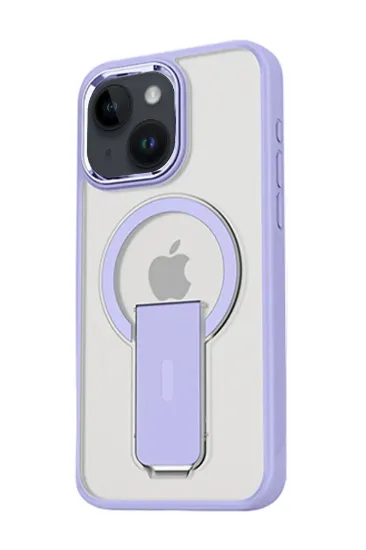Newface iPhone 15 Tork Magsafe Standlı Kapak - Lila resmi