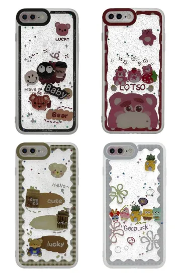 Newface iPhone 7 Plus Kılıf Sweet Desenli Silikon Kapak - Şeffaf resmi