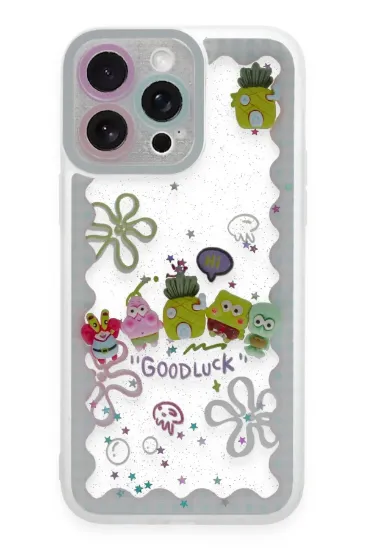 Newface iPhone 14 Pro Kılıf Sweet Desenli Silikon Kapak - Açık Mavi resmi