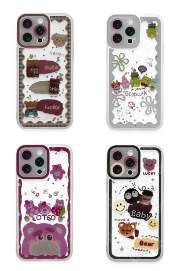Newface iPhone 14 Pro Max Kılıf Sweet Desenli Silikon Kapak - Açık Mavi resmi