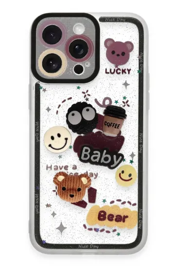 Newface iPhone 14 Pro Max Kılıf Sweet Desenli Silikon Kapak - Sarı resmi