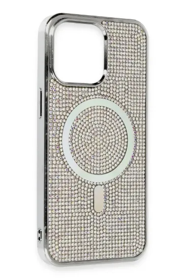 Newface iPhone 14 Pro Max Kılıf Diamond Magsafe Kapak - Rainbow resmi