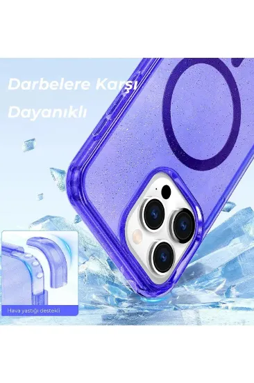 Newface iPhone 12 Kılıf Glow Magsafe Kapak - Şeffaf resmi